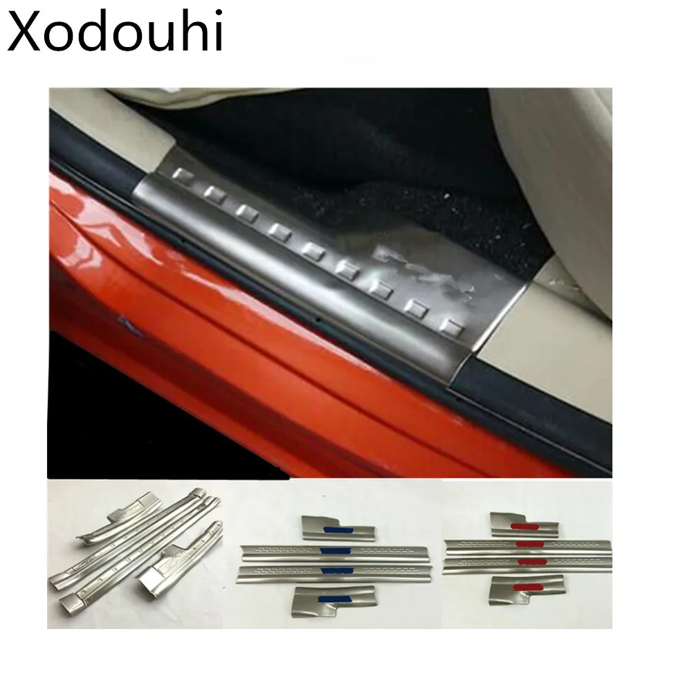 

car styling stainless steel pedal door sill scuff plate built threshold bumper 4pcs For Toyota Vios/Yaris sedan 2017 2018 2019