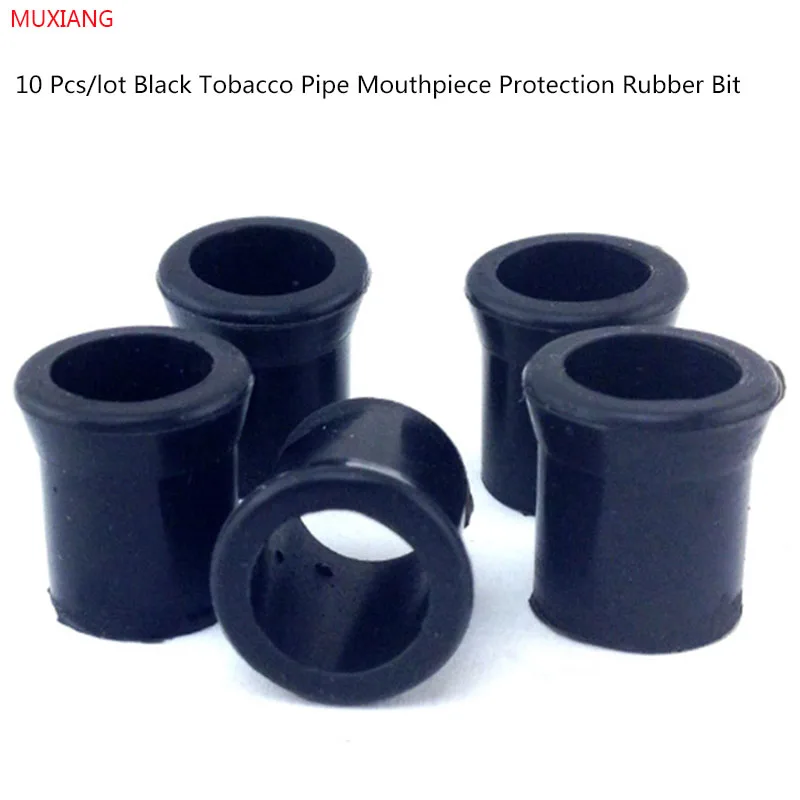 

MUXIANG 10 Pcs/lot Good Quality Black Pipe Tools Silicone Smoking Tobacco Pipe Protective Bit Rubber Mouthpiece Tip fg0002