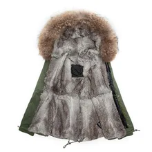 Plus Size Rex Rabbit Fur Parka Male Coats Winter Parkas Hooded Thicked Slim Jacket Male Outwear Mr Mrs Army Green furs coat