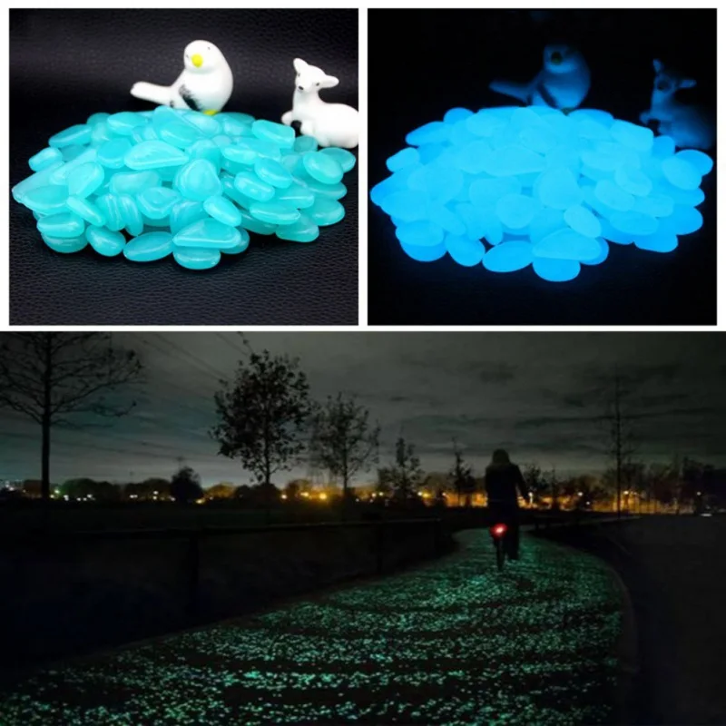 

100pcs/bag Luminous toys Ornaments baby toy Gravel For Garden Yard Glow in the Dark Pebbles Stones for Walkway Wedding party