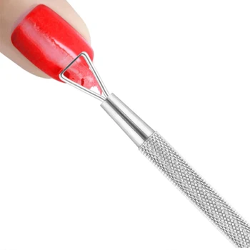 

1pc Silver Cuticle Remover Pusher UV Gel Nail Polish Remover Stainless Steel Dead Skin Remover Manicure Pedicure Nail Care ToolS