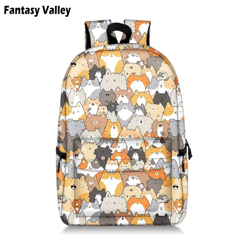 Cute Kitten Cats Backpack For Teenager Girls Women Causal Bag Children