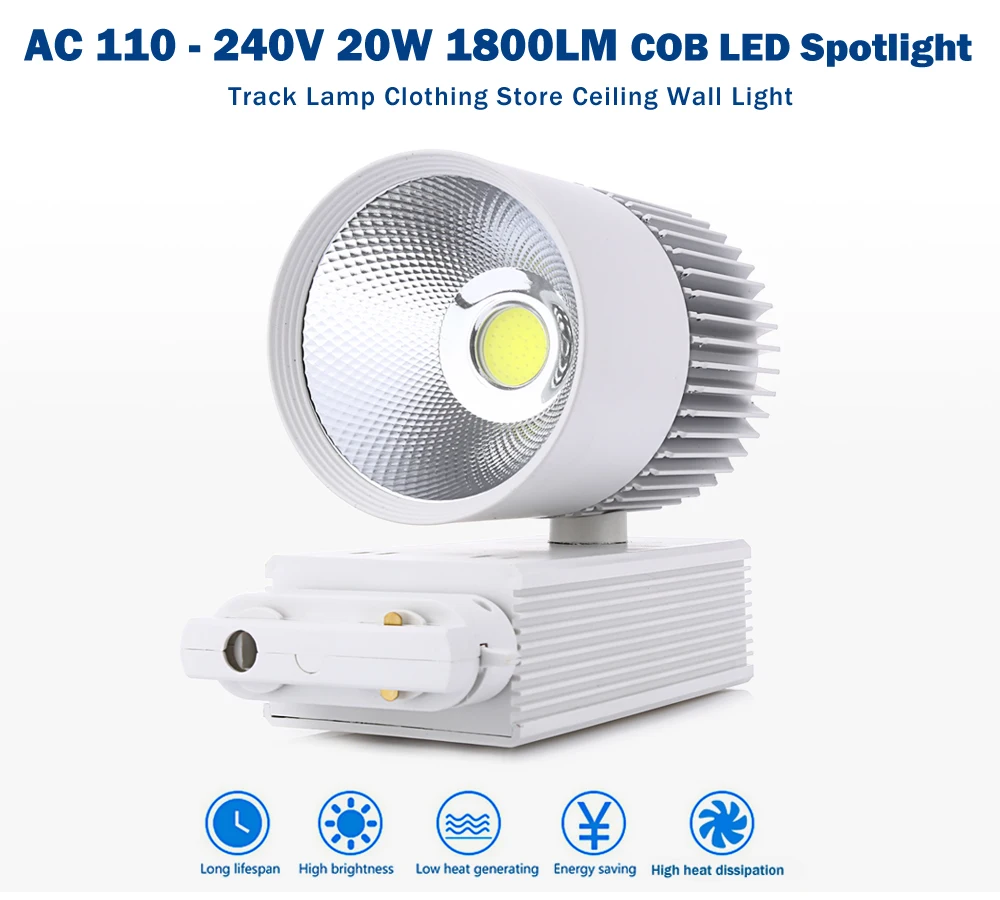 

Modern Industrial COB LED Track Light 20W 1800LM Led Rail Lamp Led Spotlights Iluminacao Lighting Fixture Wall Lamp For Decor