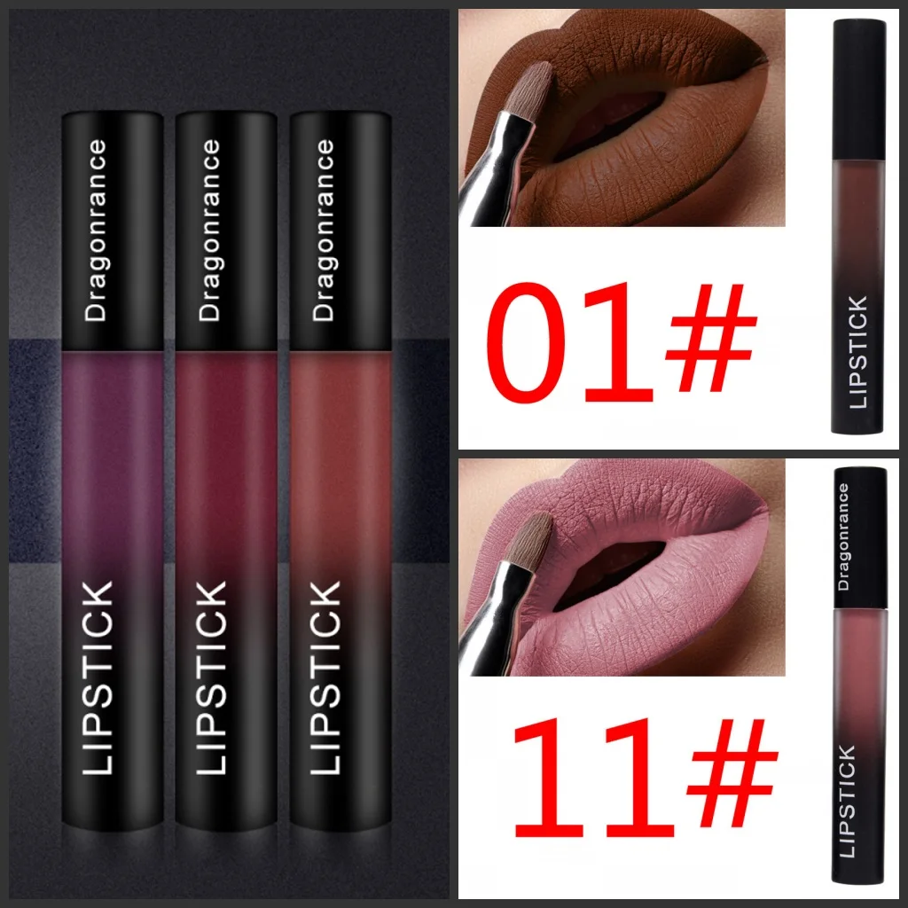 Lipstick 12 color waterproof matte liquid lipstick long-lasting lip gloss