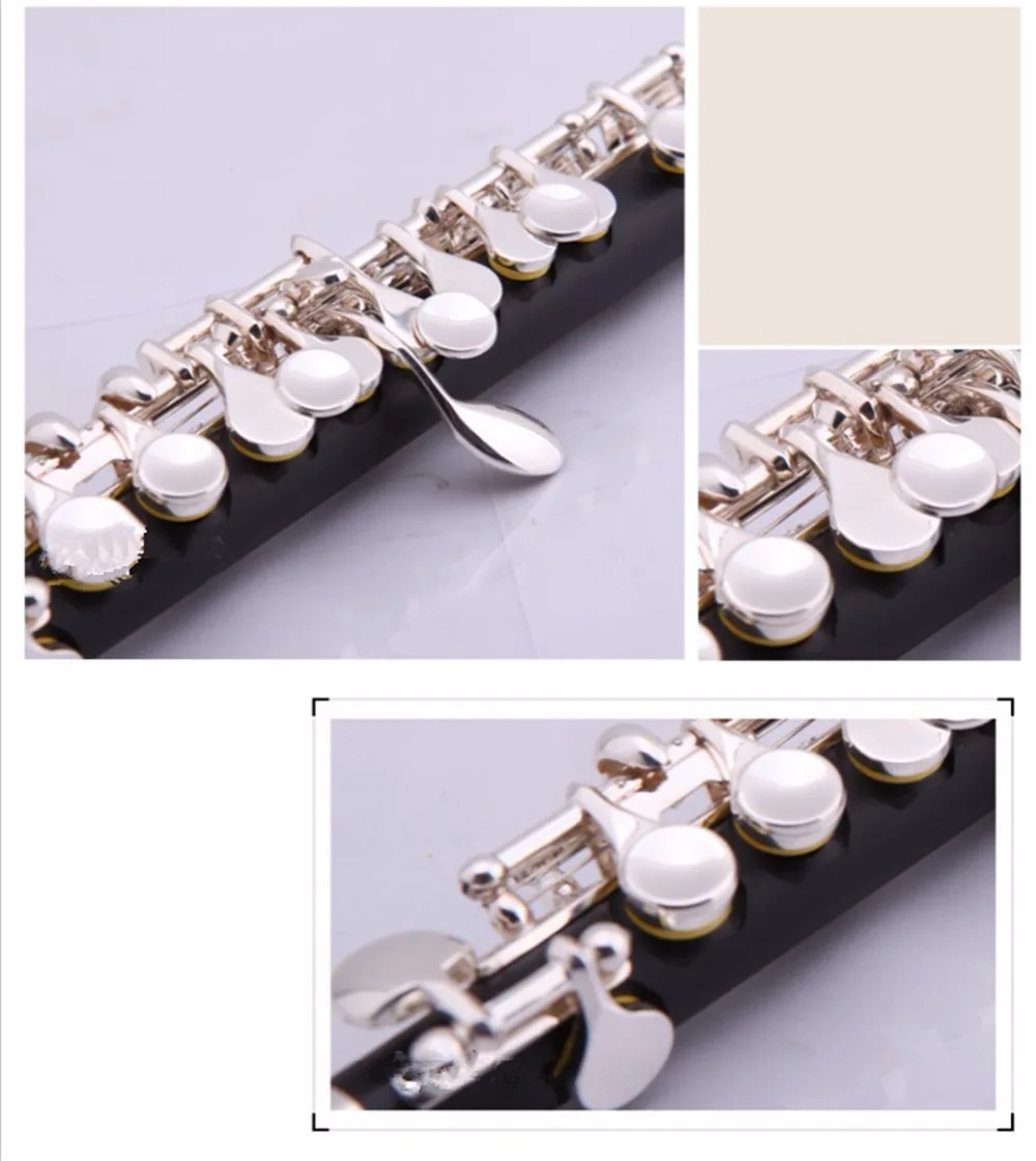 Composite Wood C Tune Silver Plating Professional Piccolo Musical Instrument with Box