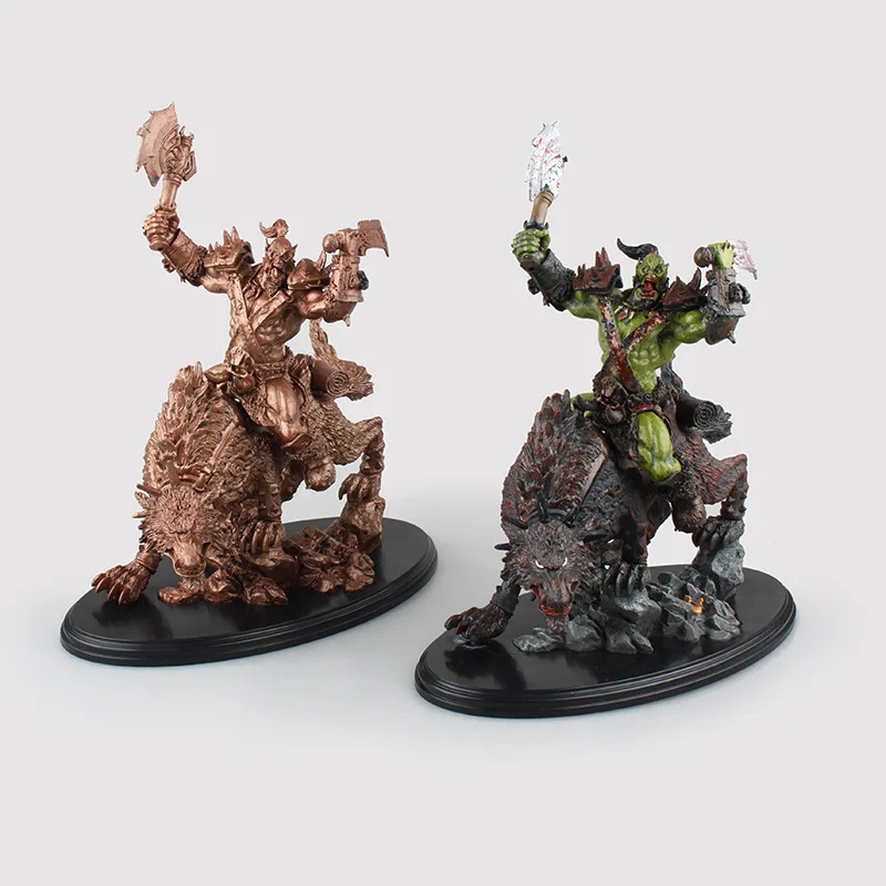 

Wolf Ride Model World Horde Orc Primary Color Golden Simulation Statue PVC Action Figure Character Collection Model