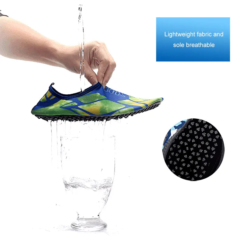 1 (26)Woman Barefoot Skin Sock Striped Shoes Beach Pool Water Socks GYM Aqua Beach Swim Slipper On Surf Aqua Wade Shoes