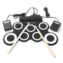 Portable Hand Roll Silicone Electronic Drum Child Musical Learning Toy Double Pedal Drum Toy Musical Enlightenment Instrument