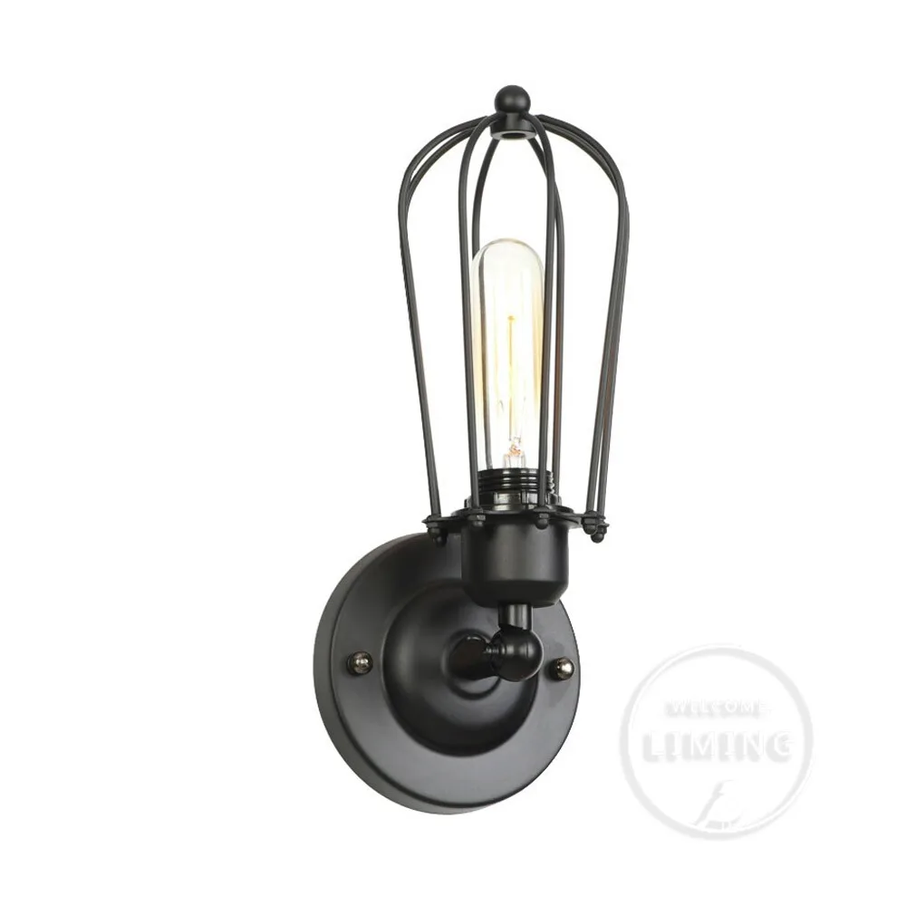 Промышленный стиль лофт американский кантри железные ретро маленькие клетки Настенные светильники винтажное промышленное освещение подвесные светильники 110-240 В