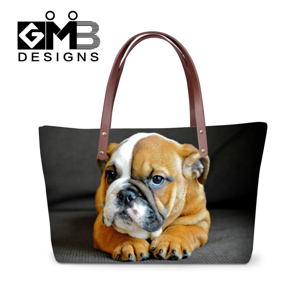 Модные женские сумки с 3D принтом животных Симпатичные кошки и собаки сумка на плечо Средняя сумка пляжная сумка для леди высокого качества Bolsa Feminina - Цвет: Оранжевый