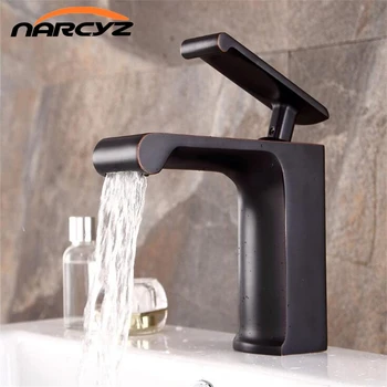 

Narcyz Free Shipping Solid NEW Style Black Bronze Bathroom Faucet Luxury Black Painted Brass Hot and Cold Basin Sink Tap B533