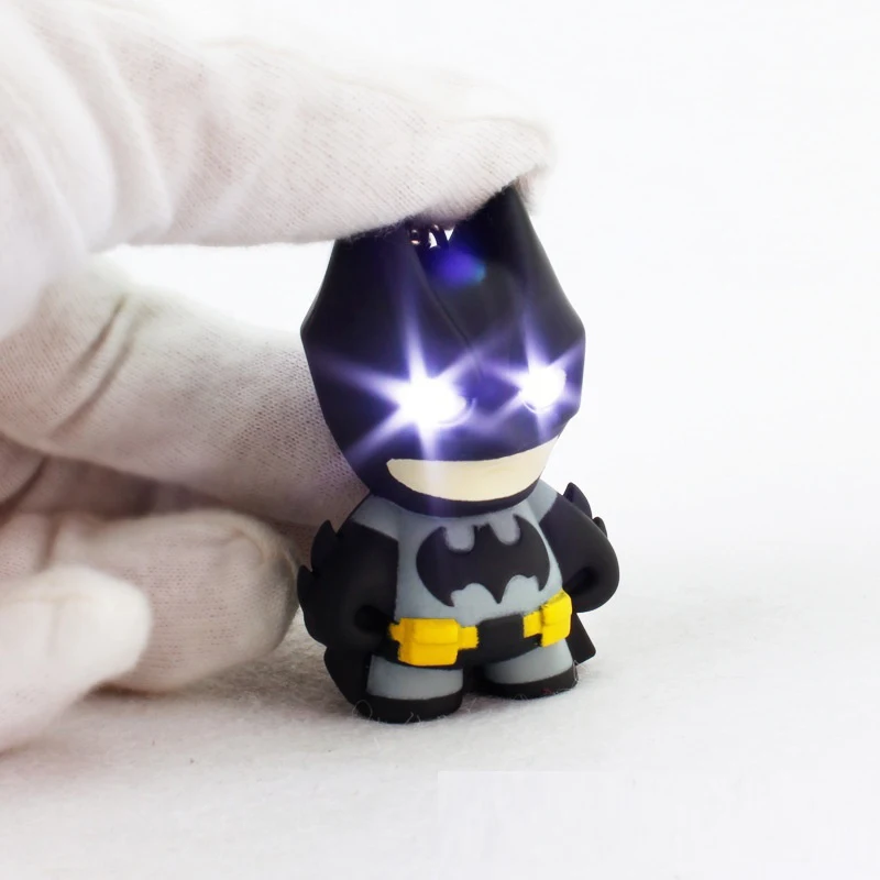 Tri Spinner LED light up toys Cartoon Batman Minions keychain with sound Funny toy for children