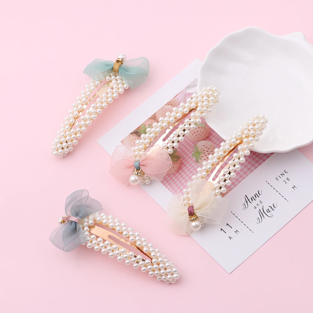 

Fashion Pearl Barrettes Hair Clip for Women Girl Elegant Korean Design Snap Stick Hairpin Hair Styling Headdress Accessories