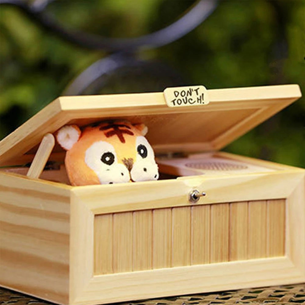 Деревянный электронный бесполезный ящик милый тигр забавная игрушка подарок для мальчика и детей Интерактивные игрушки снижение стресса украшение стола