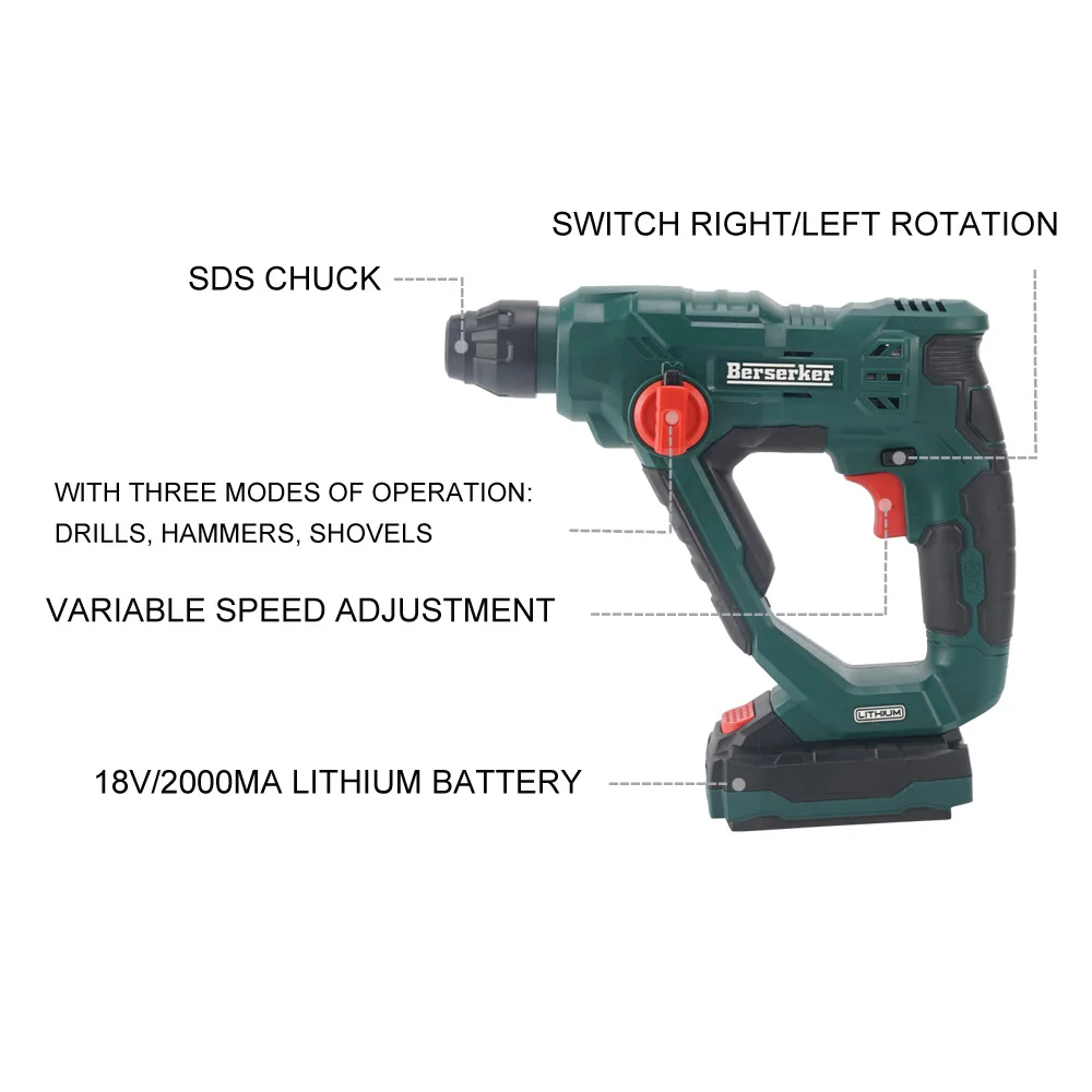 AMYAMY 18 в Беспроводная литий-ионная электрическая Ударная дрель поворотный молоток переключатель сверла правое вращение против часовой стрелки три режима переключения