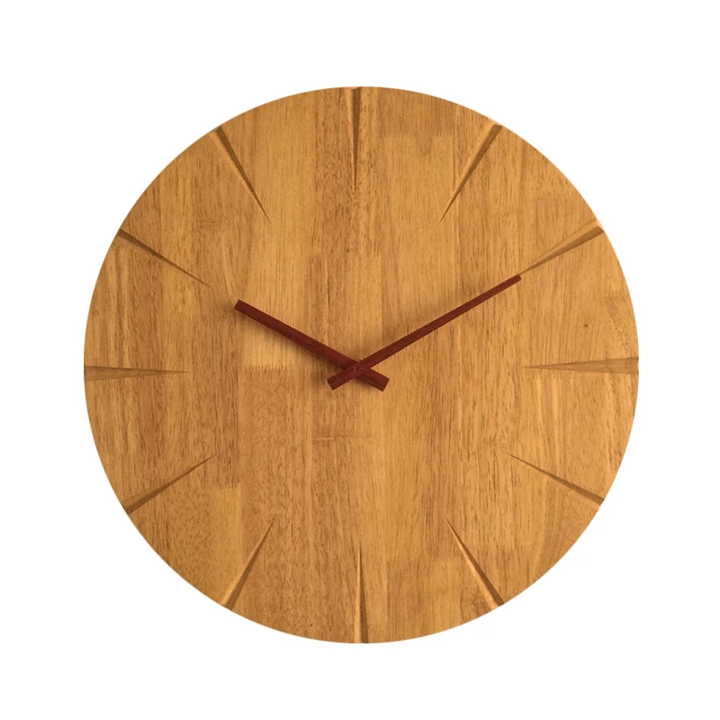  12 inch Silent Wood Wall Clock Simple Modern Design Wooden Clocks for Bedroom Wood Wall Watch Home  - 32869411267