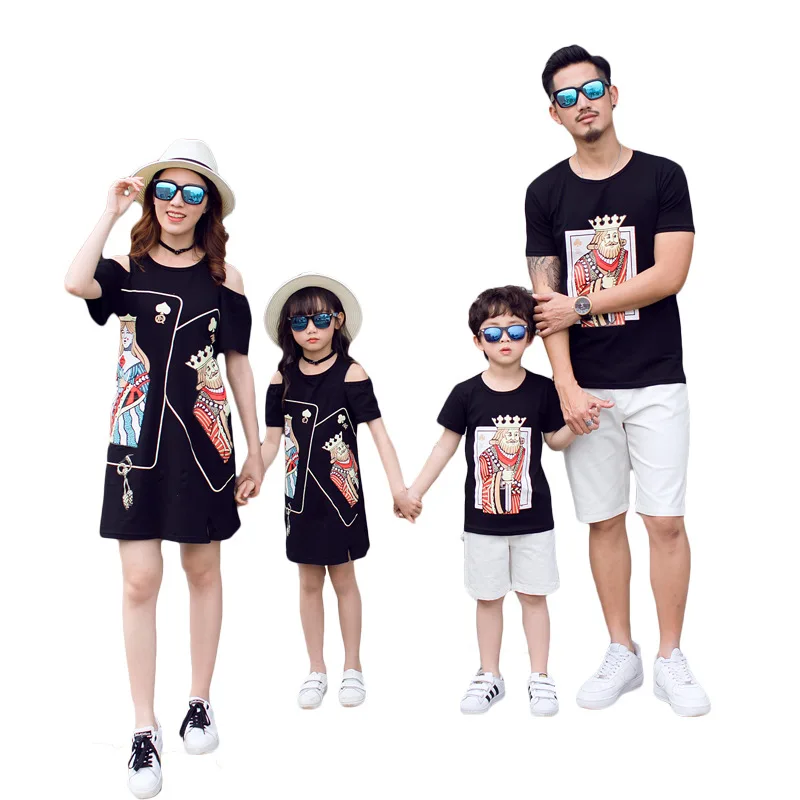

Matching Family Outfit Summer New Style 2019 Korean-Style Mother And Daughter off-the-Shoulder Dress