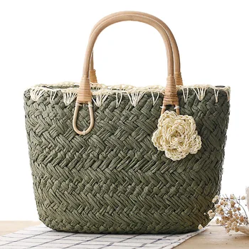 

SUDS 2020 Fashion Women Weave Straw Beach Bags Designer High Quality Shopping Totes Handbag Ladies Cute Flower Traveling Bags