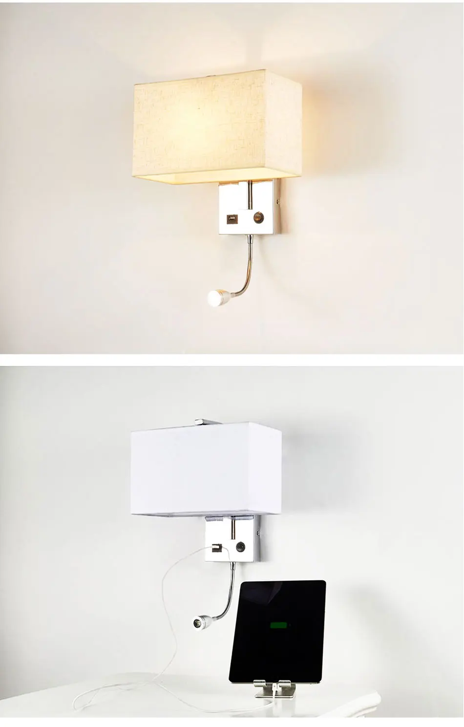 USB LED Wall Lights Indoor Decorative Modern Cube Wall Bedside Lamp Wall Mounted Light Bedroom Bathroom Lighting Sconce Lamps (5)