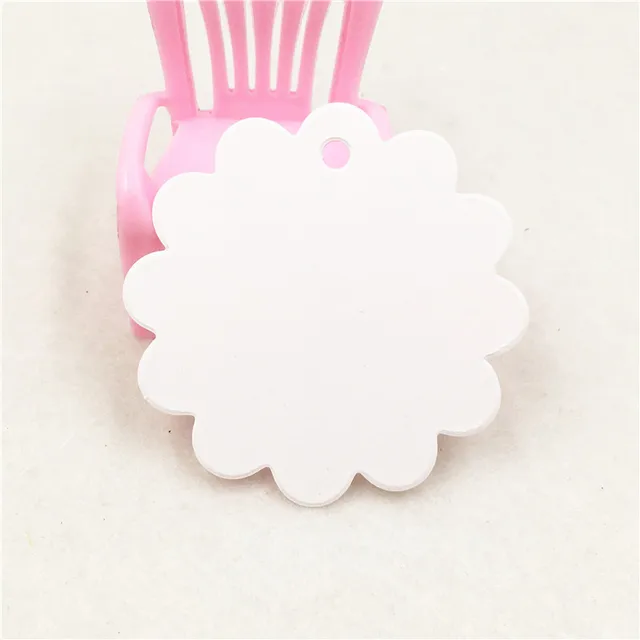 300pcs 6*6cm Kraft paper Lace round small label blank paper card identification card hand soap tag