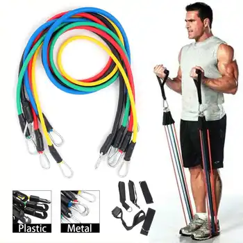 

11pcs Fitness Pull Rope Resistance Bands Latex Strength Gym Equipment Home Elastic Exercises Body Fitness Workout Equipment