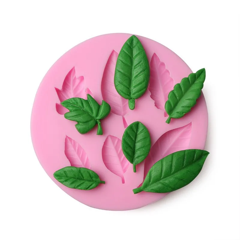 

1Pc 3D Leaf Shape Silicone Fondant Mold Silicone Baking Forms Soap Mold Sugarcraft Cake Decoration Tools