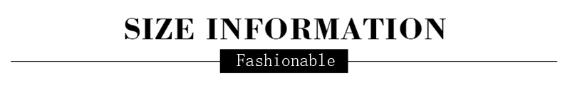 Fashionable-尺码信息