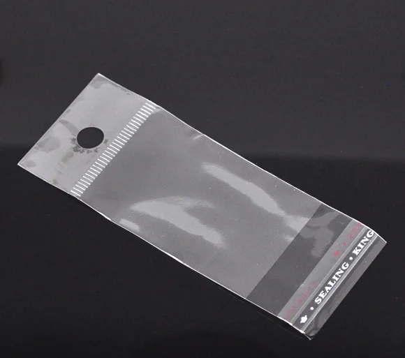

85PCs Clear Self Adhesive Seal Plastic Bags W/Hang Hole 10x4cm new