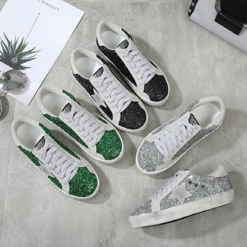 JINBEILEE Net Red Small Dirty Skateboard Shoes Female Stars Casual Shoes Five-pointed Star Small White Female Sequin Shoes JINBEILEE Net Red Small Dirty Skateboard Shoes Female Stars Casual Shoes Five-pointed Star Small White Female Sequin Shoes