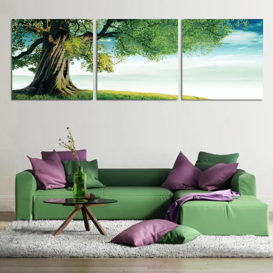 Fashion 3 piece art oil canvas wall art tree picture canvas painting