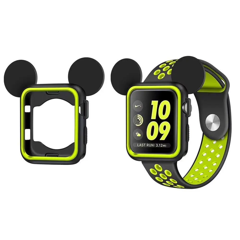 Спортивный силиконовый чехол 42 мм мягкий резиновый защитный для Apple Watch Обложка