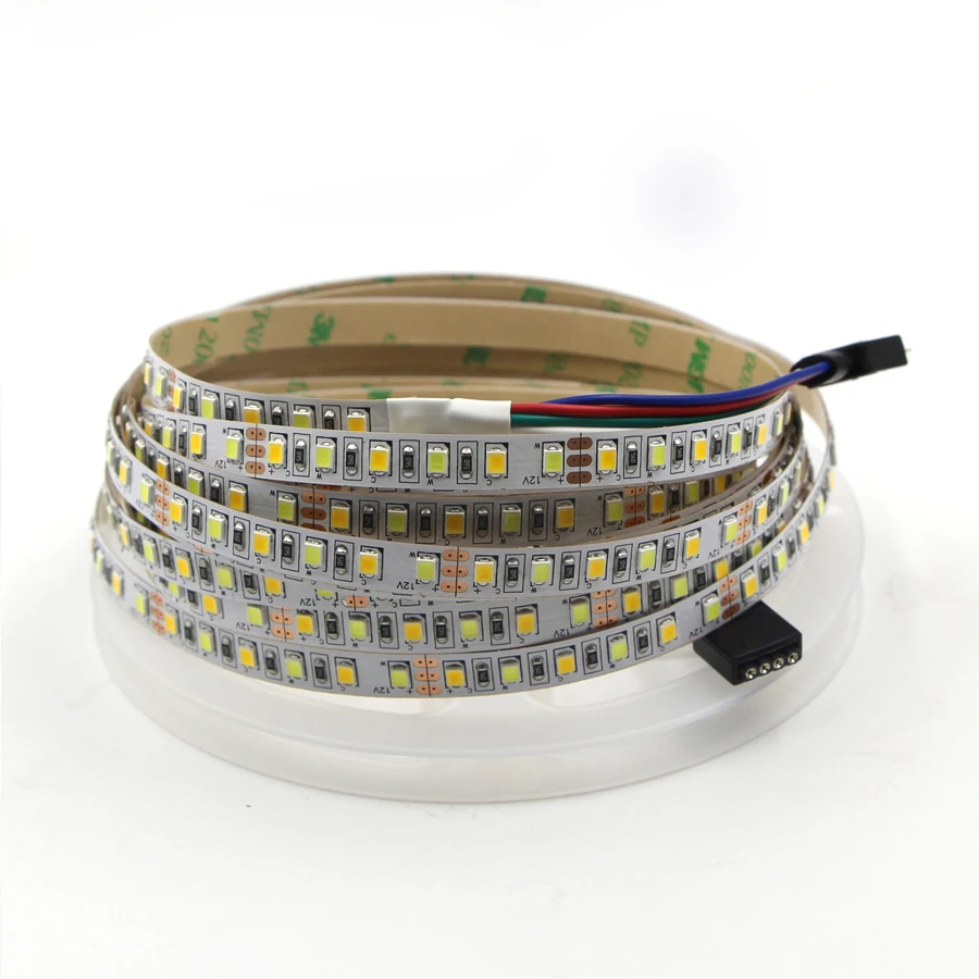 Светодиодная лента CCT 5 м 24 В 12 с регулируемой яркостью SMD 3528 5050 2835 светодиодная WW CW
