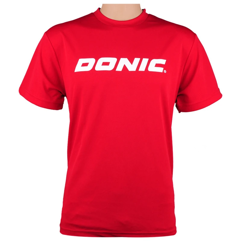 DONIC футболки для настольного тенниса, футболки для тренировок, впитывающие пот, удобные, быстросохнущие футболки для пинг-понга, спортивная одежда