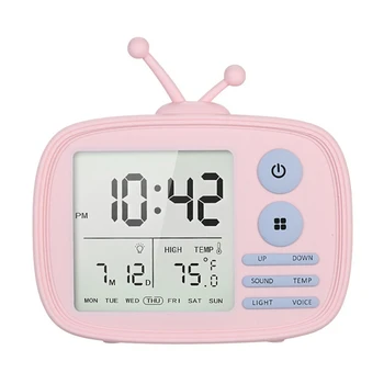 

Creative USB Rechargeable Retro TV Set Alarm Clock Digital Clocks LED Time Temperature Date Week Display Alarm Clock