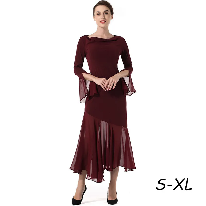 wine red chiffon dress