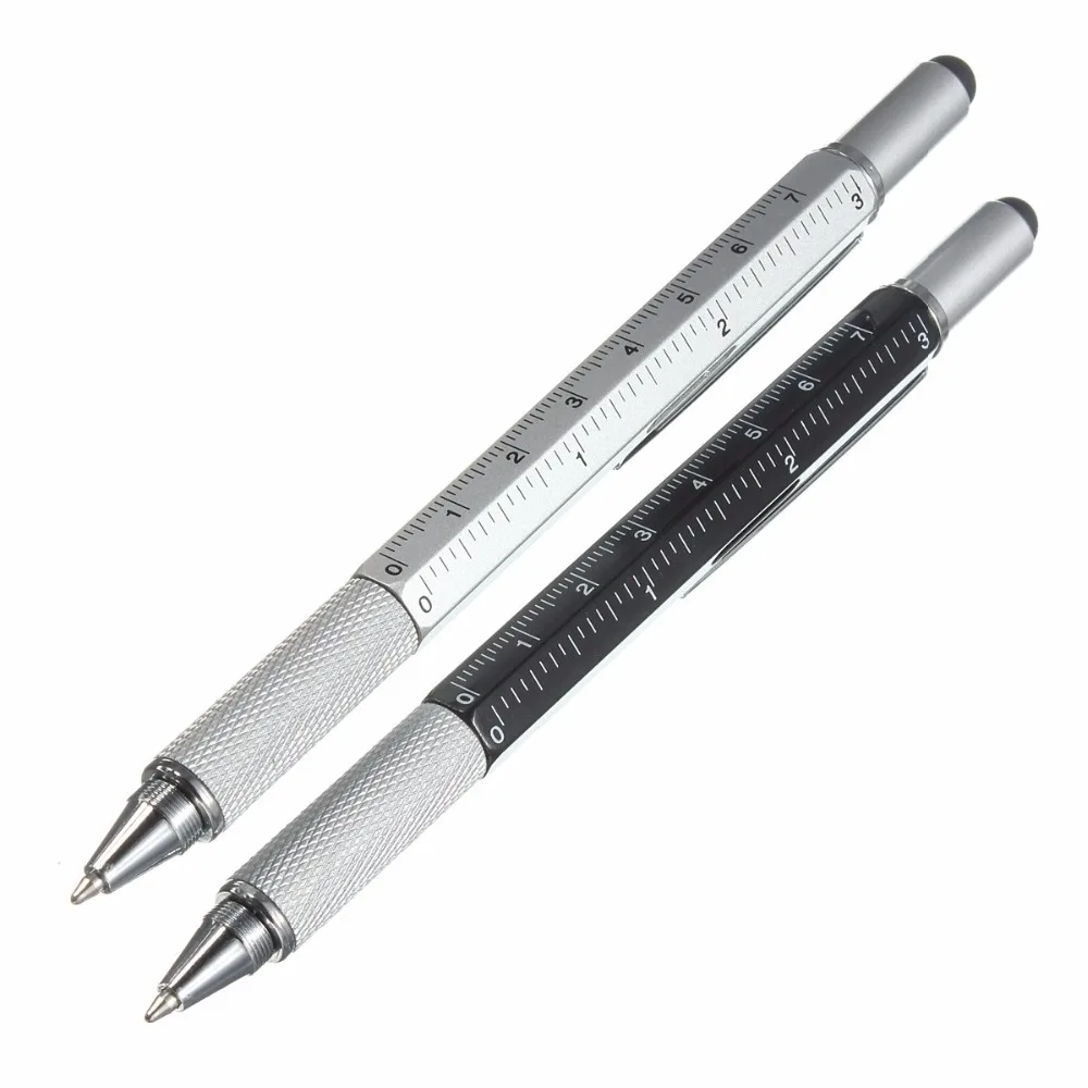 

1 Pcs Multifunctional Screwdriver Ballpoint Pen Horizontal Capacitor Touch Screen Metal ScaleMeasuring ruler Gift Tool Pen