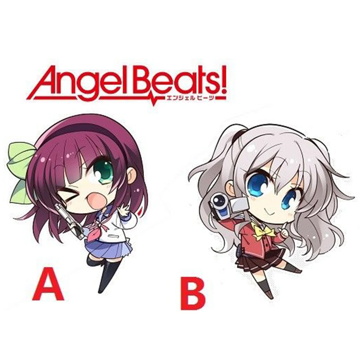 

Anime Keychain Strap Figure Charm.Angel Beats!Nakamura Yuri.Tachibana Kanade.6cm