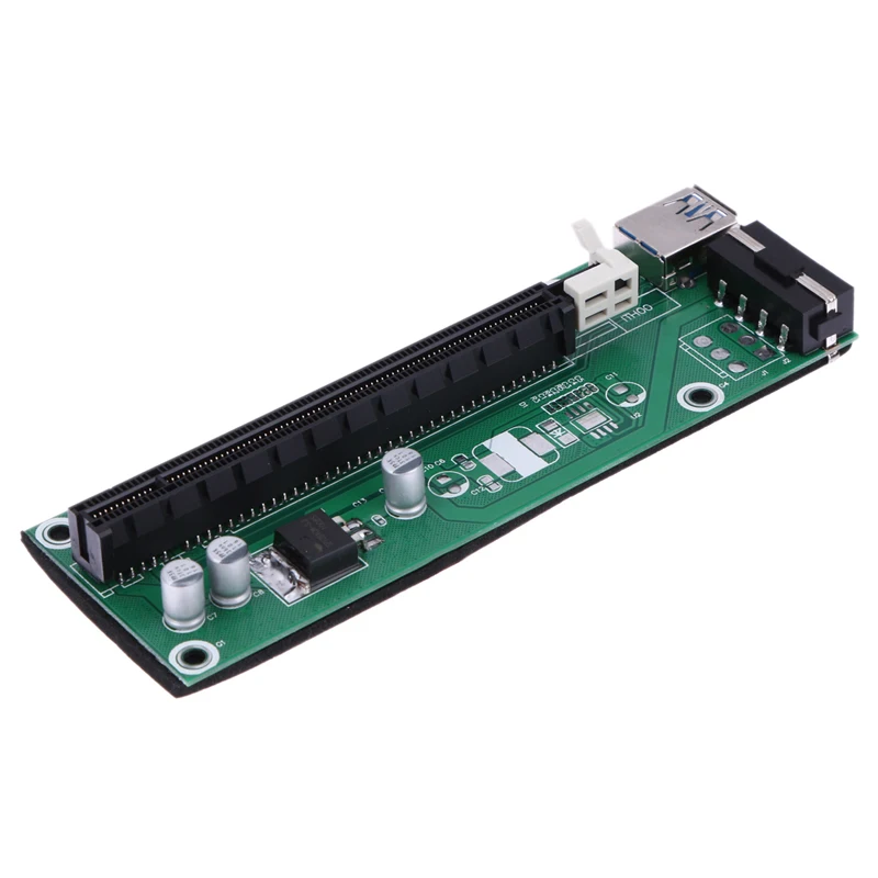 Hot In russia USB 3.0 PCI-E Express 1x to 16x Extender Riser Card Adapter SATA to 4pin IDE molex Power Cable for Mining