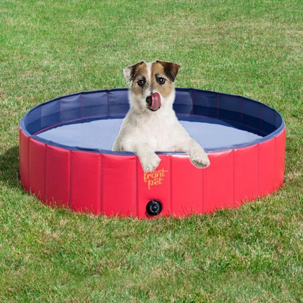 Складная Собака Кошка Pet Ванна для купания плавательный бассейн Ванна шайба(красный