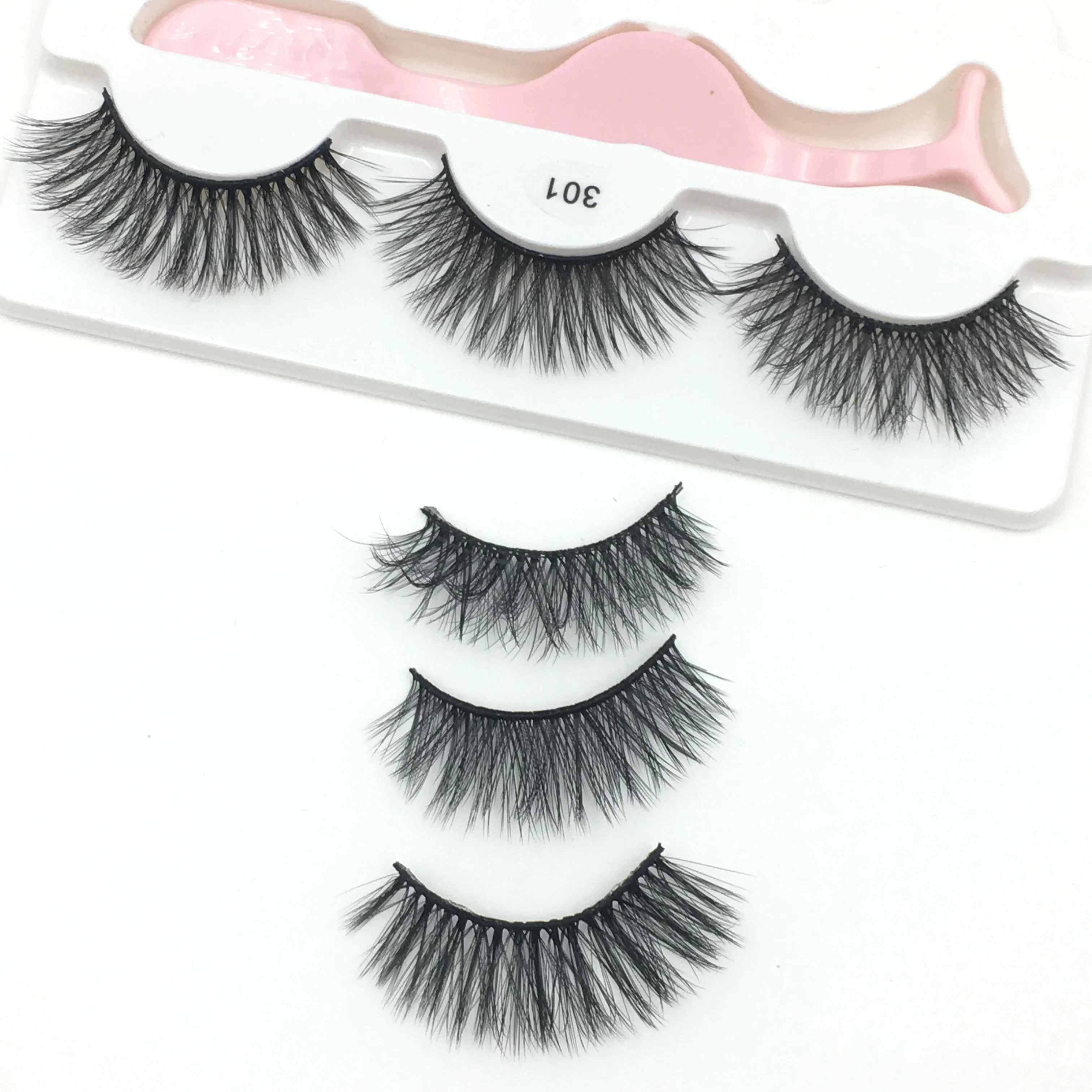 3 Pairs 3D Handmade Fake Eyelashes Natural Long Thick Makeup False Eyelashes Cross Eye Lashes Faux Cils for Makeup Tools