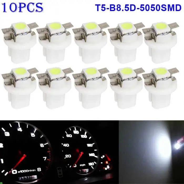 10 шт. T5-B8.5D-5050smd Светодиодная лампа SMD датчик скорости тире лампа приборной панели инструмент светильник 12 В MDJ998