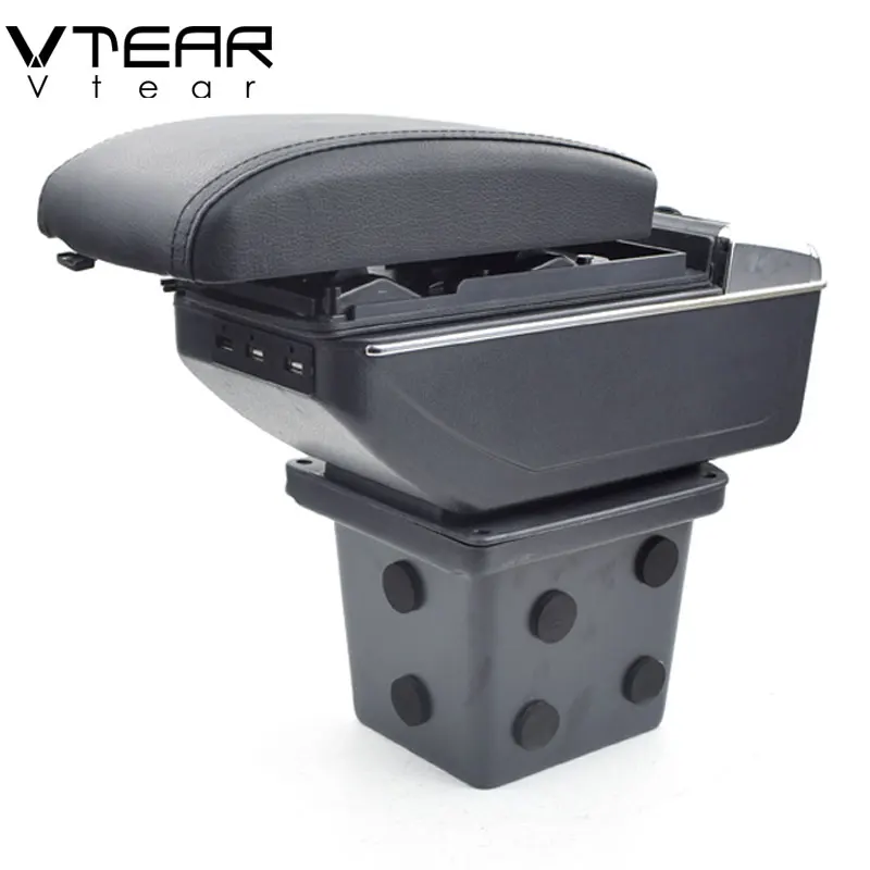 

Vtear For Hyundai I30 armrest box USB Charging interface heighten central Store content box cup holder ashtray accessories part