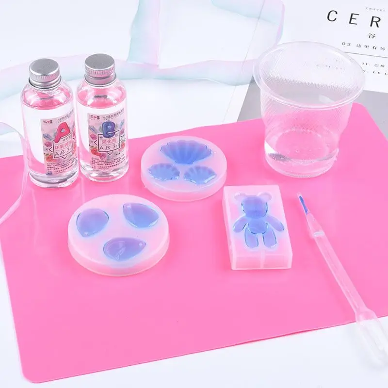

DIY Silicone Mat Resin Pad Craft Tool High Temperature Resistance Sticky Plate