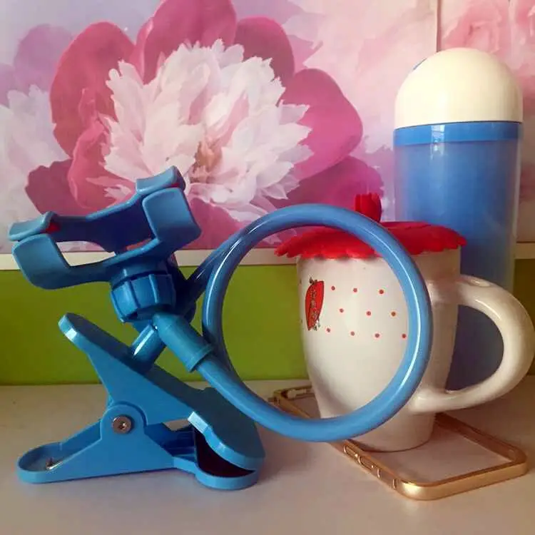 Soporte Universal para teléfonos móviles Pinza Flexible Mesa ajustable Mesa azul claro Soporte Universal para teléfonos móviles Pinza Flexible Mesa ajustable Mesa azul claro