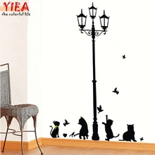 Популярная древняя лампа кошки и птицы стены клеющиеся фотообои дома для украшения комнаты детская переводная бумага обои