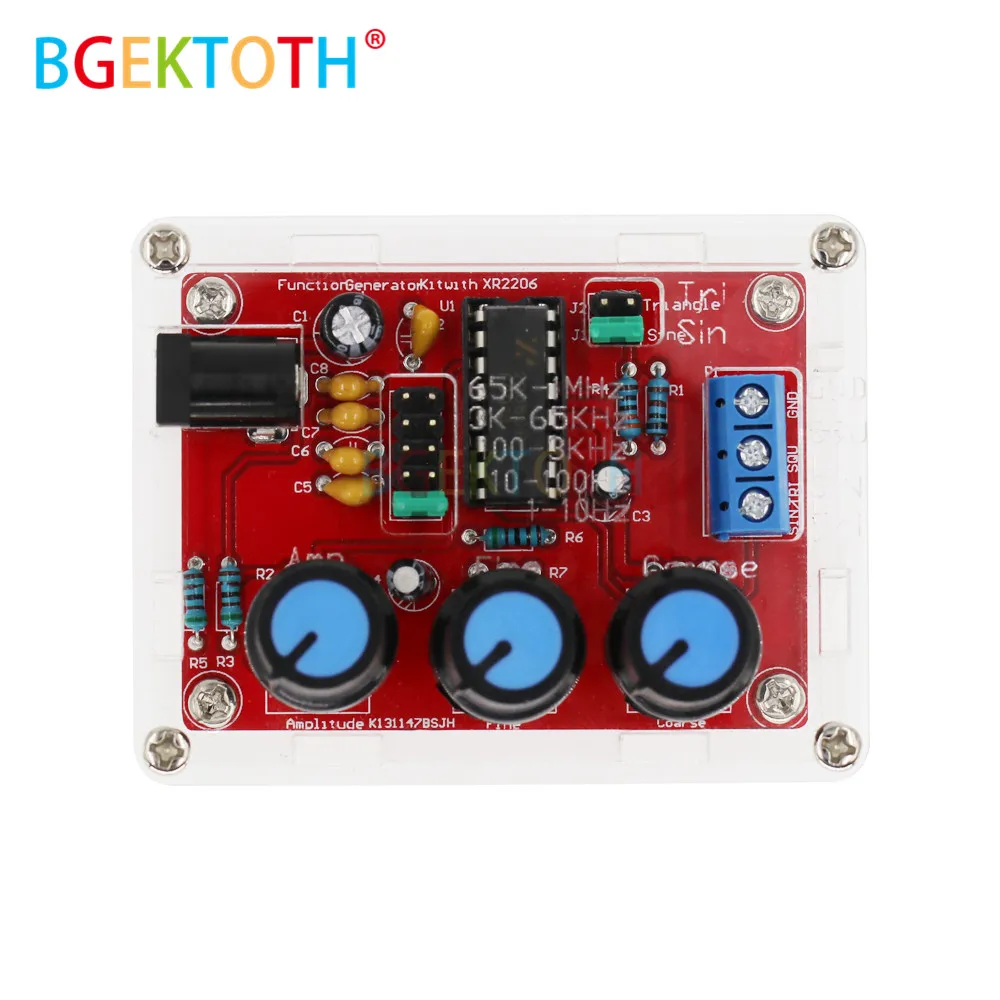 XR2206 DIY Kit синусоидальный треугольник квадратной волны выход 1 Гц-1 МГц Функция DDS генератор сигналов Регулируемая амплитуда частоты