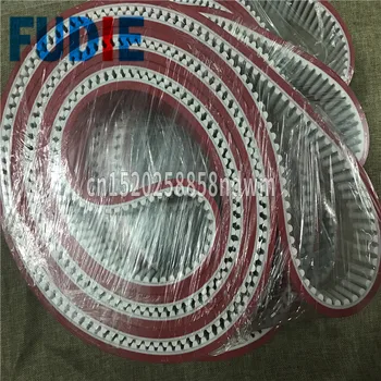 

red rubber coation timing belt, closed belt with steel core