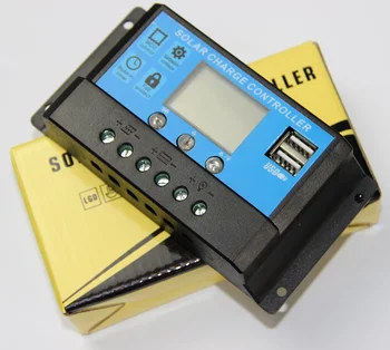 

USB Solar charge controller 30A With Dual USB Output 12V 24V auto work LCD Dispaly PWM Solar regulator Max 720W Input Top Sale