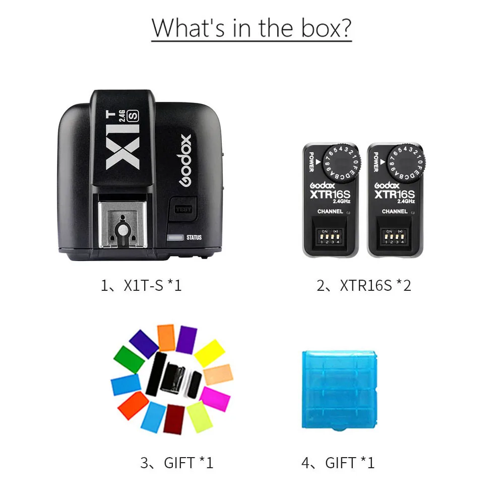 Godox X1T-S ttl 1/8000 s 2,4G передатчик триггер+ 2x XTR-16S приемники набор для камер sony V850 V860