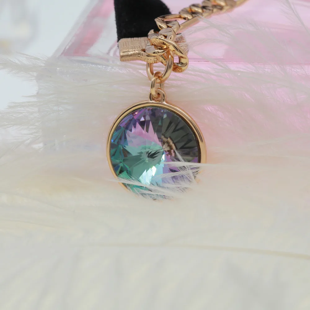 Niumike ювелирные изделия для женщин ожерелье украшение подвеска с кристаллами из ожерелье Сваровски мода подарок на день Святого Валентина Прямая